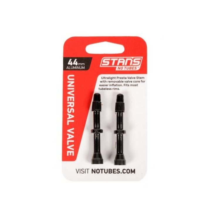 Stans NoTubes Alu Valve Pair Presta 44 mm Black
