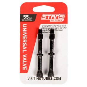 Stans NoTubes Alu Valve Pair Presta 55 mm Black