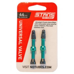 Stans NoTubes Alu Valve Pair Presta 44 mm Aqua