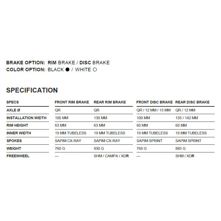 Veltec SPEED 6.0 Rim Brake Rear QR White