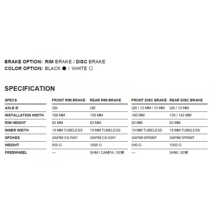 Veltec SPEED 8.0 Rim Brake Front QR White