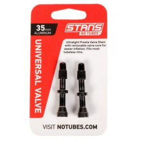 Stans NoTubes Alu Valve Pair Presta 35 mm Black