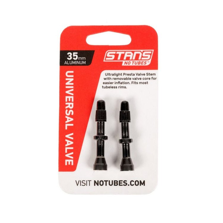 Stans NoTubes Alu Valve Pair Presta 35 mm Black