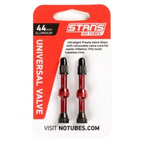 Stans NoTubes Alu Valve Pair Presta 44 mm Red