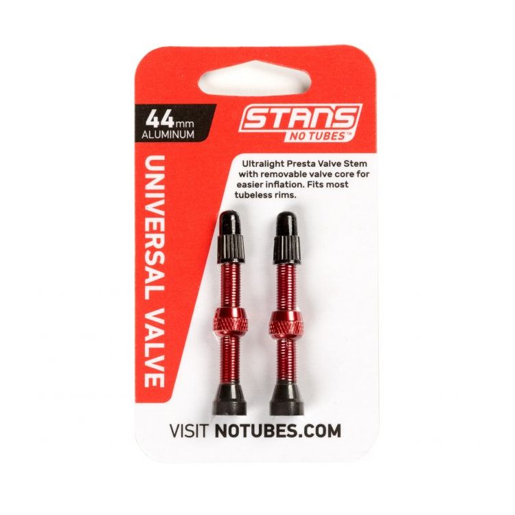 Stans NoTubes Alu Valve Pair Presta 44 mm Red