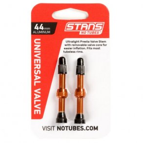 Stans NoTubes Alu Valve Pair Presta 44 mm Orange