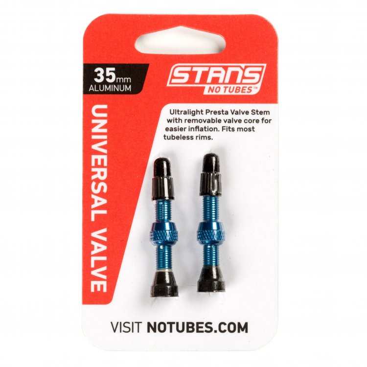 Stans NoTubes Alu Valve Pair Presta 35 mm Blue