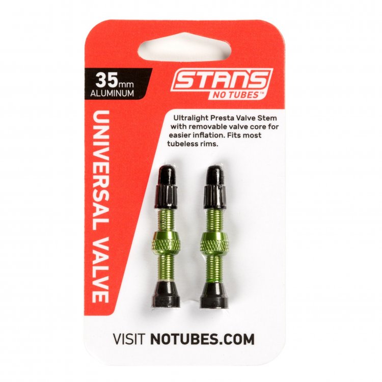 Stans NoTubes Alu Valve Pair Presta 35 mm Green