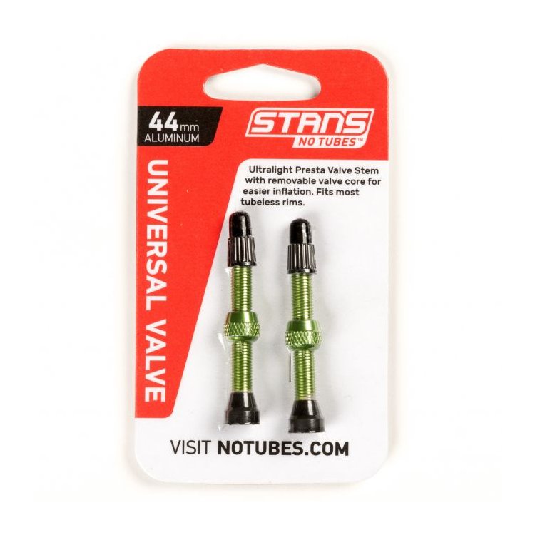 Stans NoTubes Alu Valve Pair Presta 44 mm Green