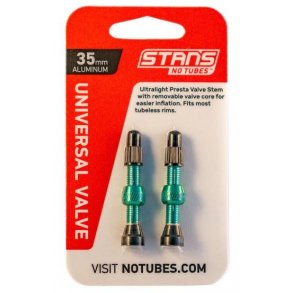 Stans NoTubes Alu Valve Pair Presta 35 mm Aqua