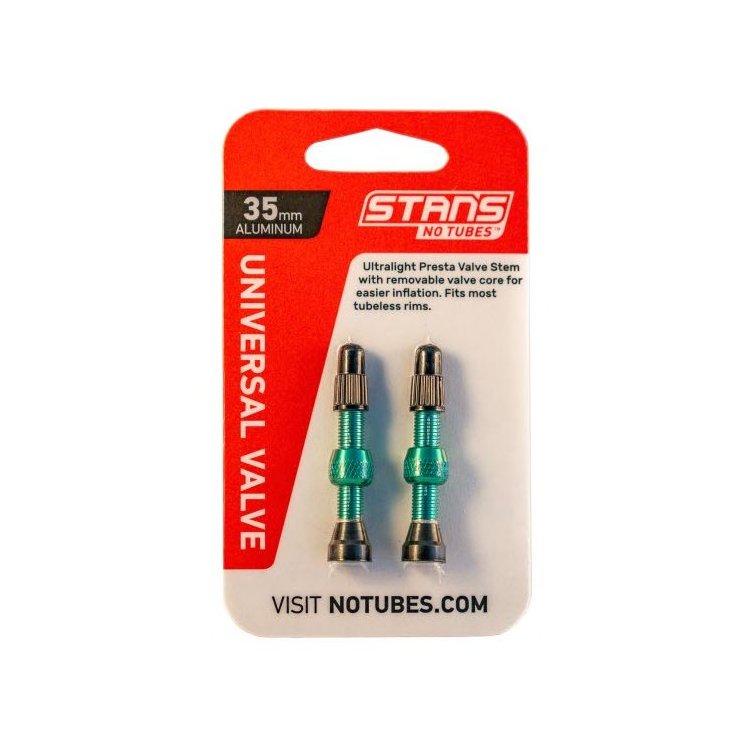 Stans NoTubes Alu Valve Pair Presta 35 mm Aqua